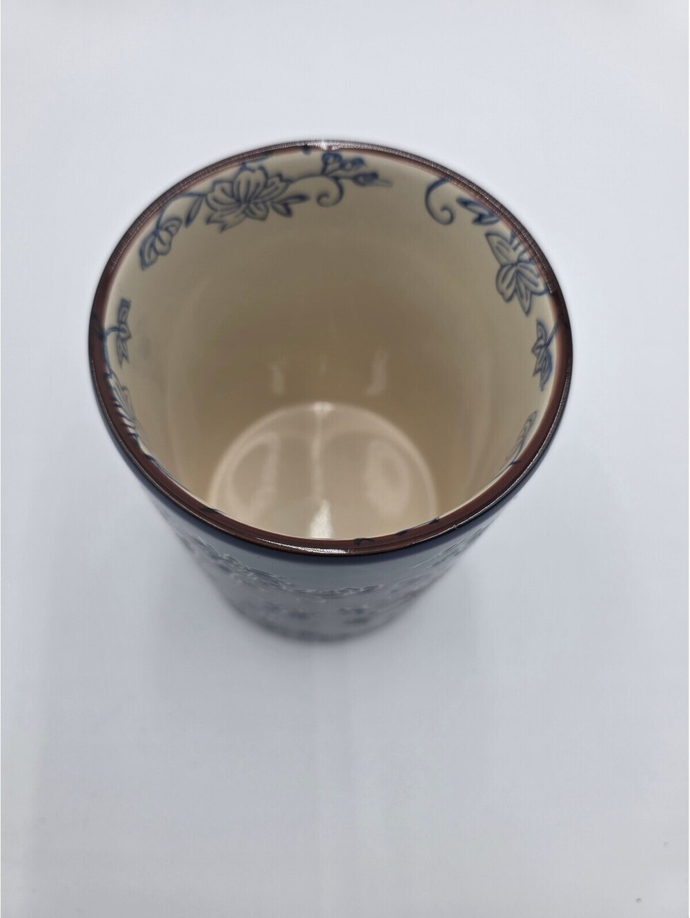 Temp-tations Floral Lace Presentable Ovenware Ceramic Utensil Holder